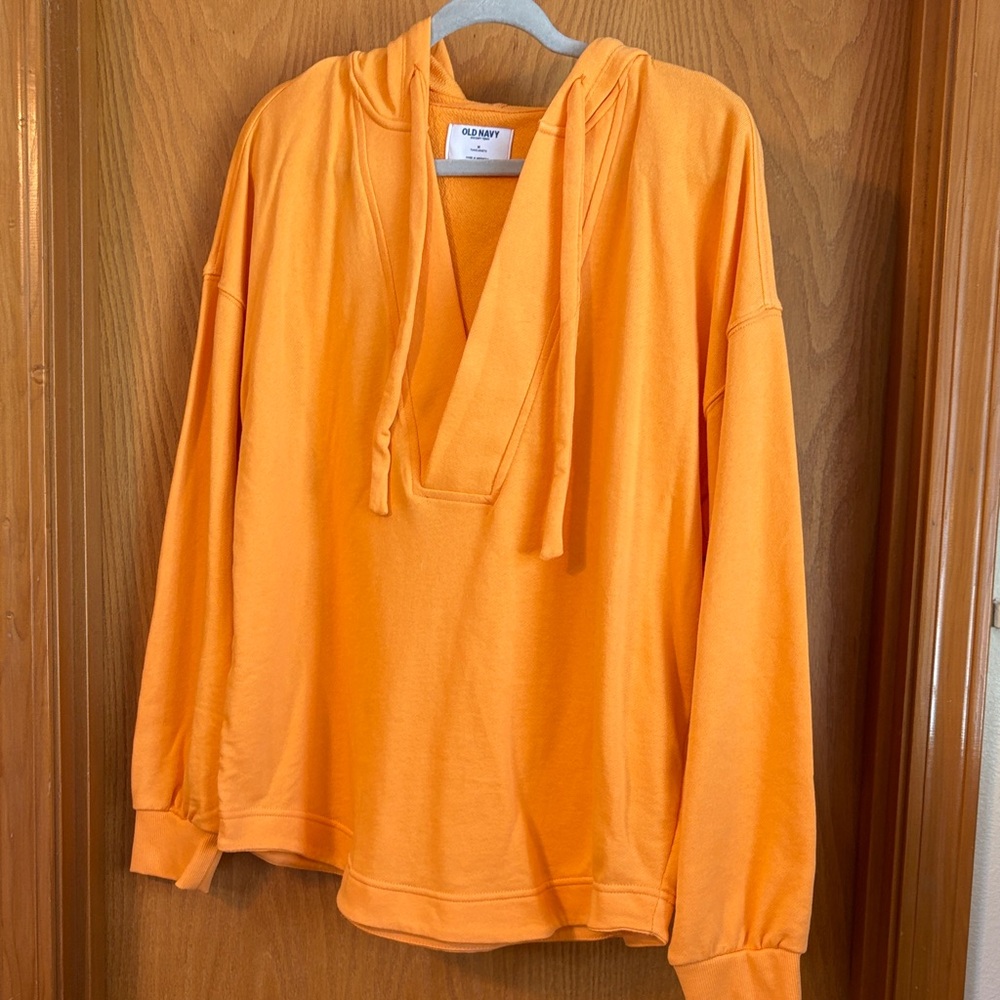Old Navy Women’s Bright Orange Pullover Hoodie